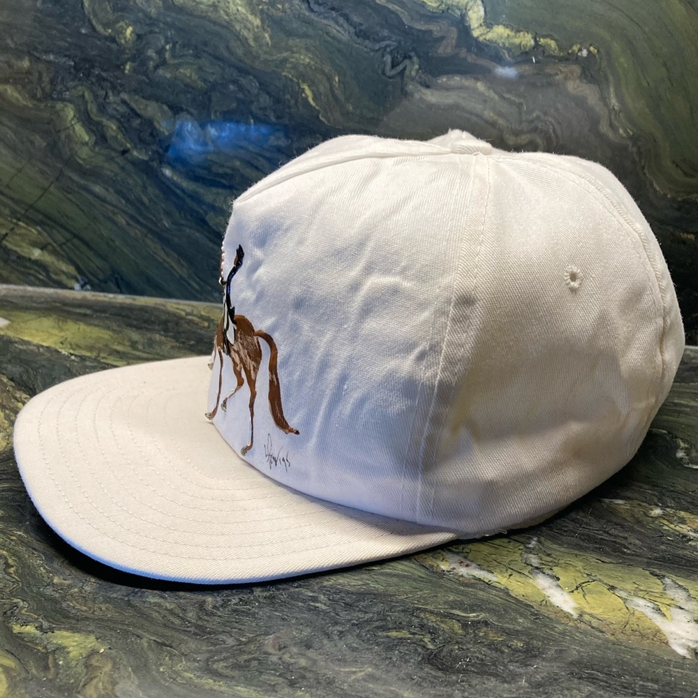 Equestrian Hand Painted Ball Cap Hat Horse Dressage White New - Picture 6 of 16